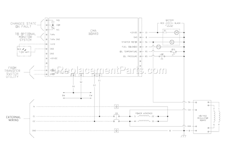 Page E Diagram and Parts List for 040228-1  Briggs and Stratton Generator